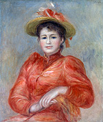 赤い服の女 1892年頃 ピエール=オーギュスト・ルノワール