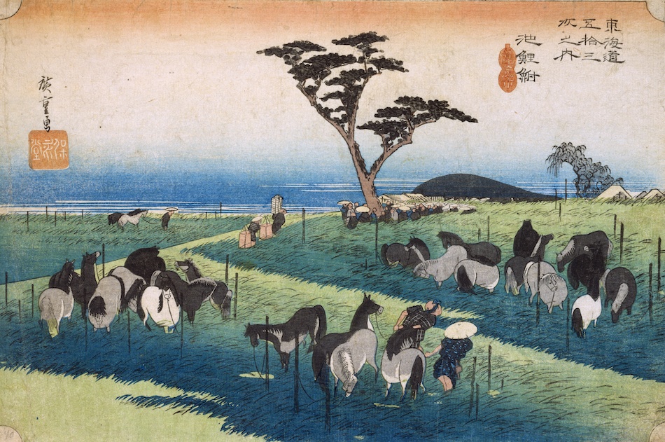 東海道五拾三次之内 池鯉鮒 首夏馬市 | 歌川広重 | 作品詳細 | 東京