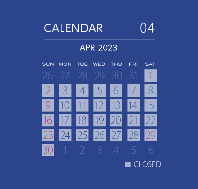 カレンダー202304