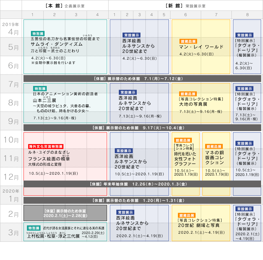 展覧会スケジュール 東京富士美術館