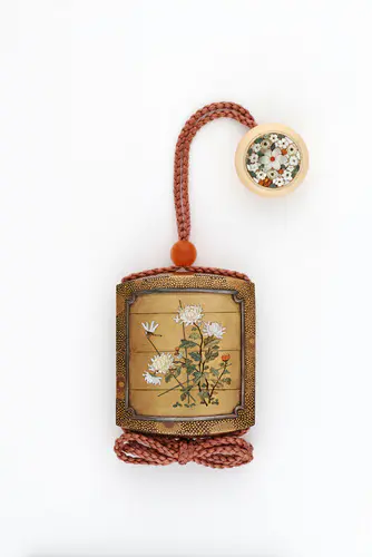 菊秋草花瓶蒔絵芝山象嵌印籠 - ジャパンサーチ