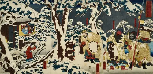 山口　晴温　『津軽獅子舞』　版画 山口 晴温 『津軽獅子舞』 版画 R07.11.05▷「全日本郷土芸能協会