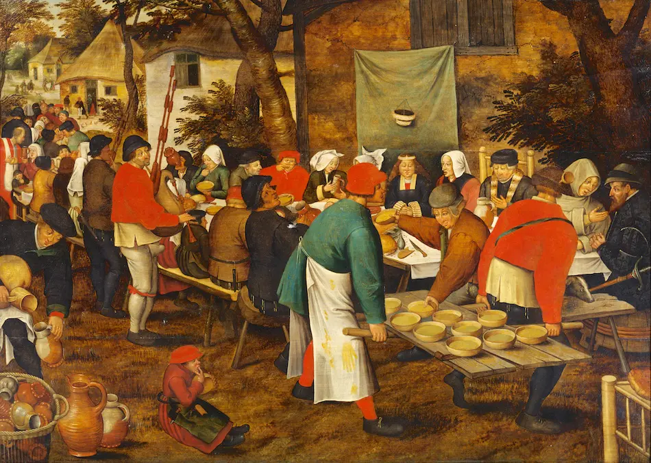 WOW特選　オランダ 17世紀ごろの油彩 オーク板絵 農婦と鶏 農民の結婚式 - ジャパンサーチ
